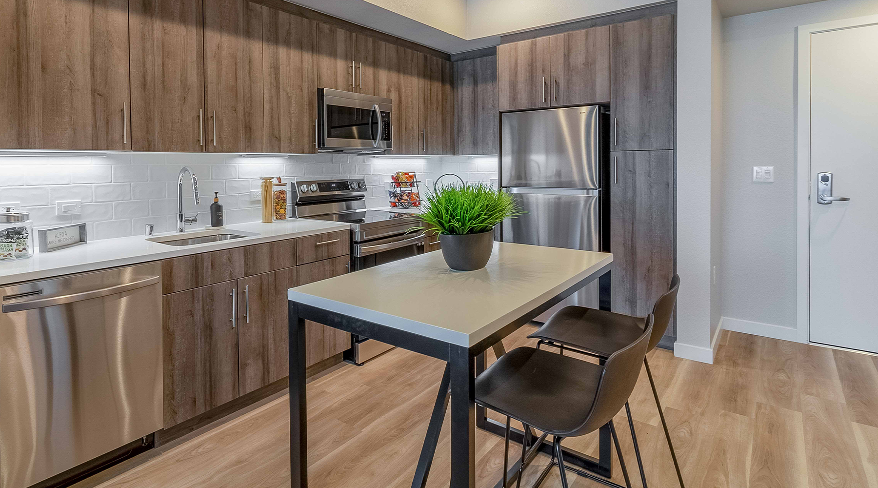 kitchen with an island